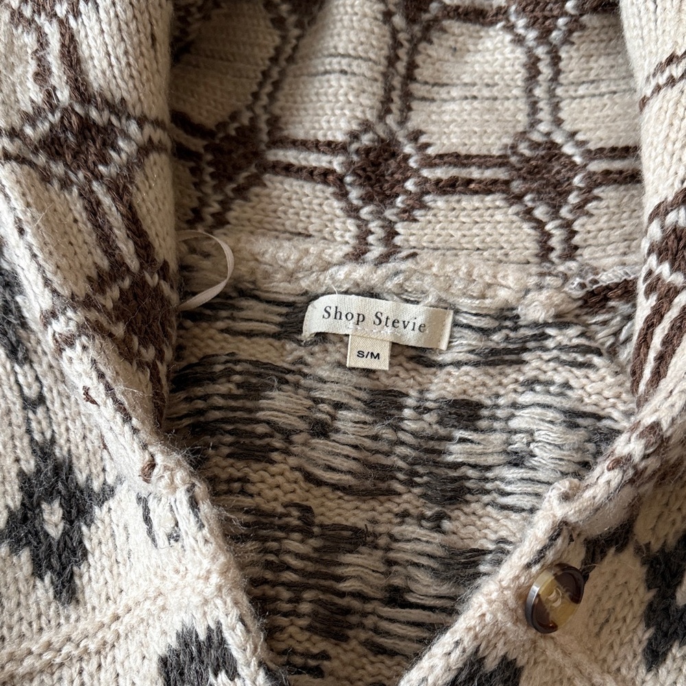Geometric Patterned Knit Cardigan - Picture 3 of 6